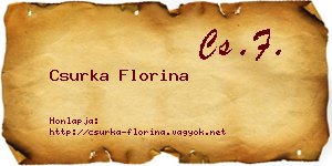 Csurka Florina névjegykártya